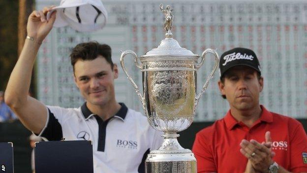 Erik Compton (right) with Martin Kaymer (left)