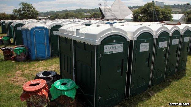 Portaloos at Glastonbury Festival