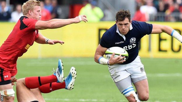 Sean Lamont in action against Canada.