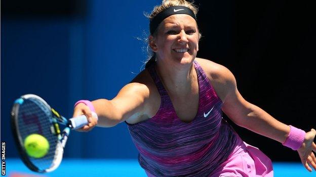 Victoria Azarenka playing tennis