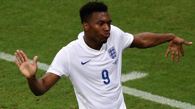 England striker Daniel Sturridge