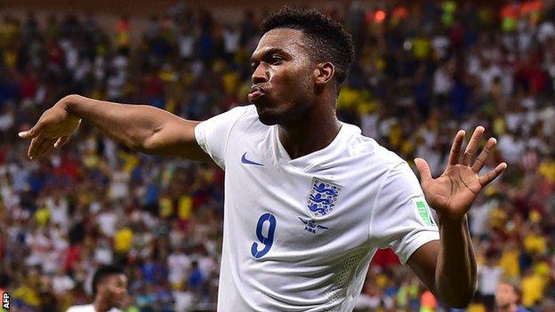 England striker Daniel Sturridge