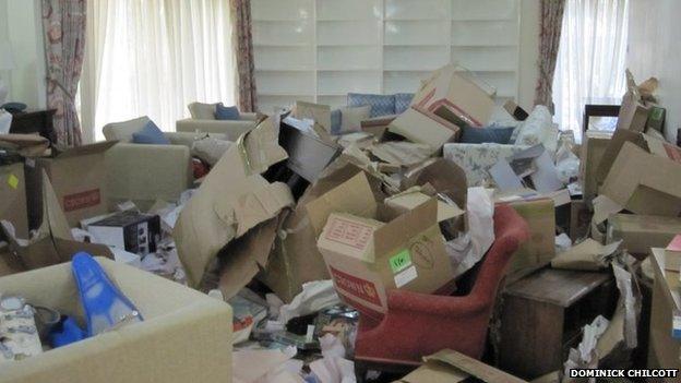 General view of damage and debris left by protesters in British embassy in Tehran in 2011