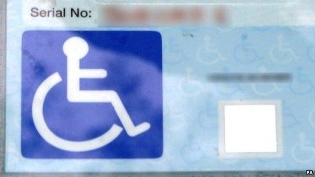 Blue disabled badge