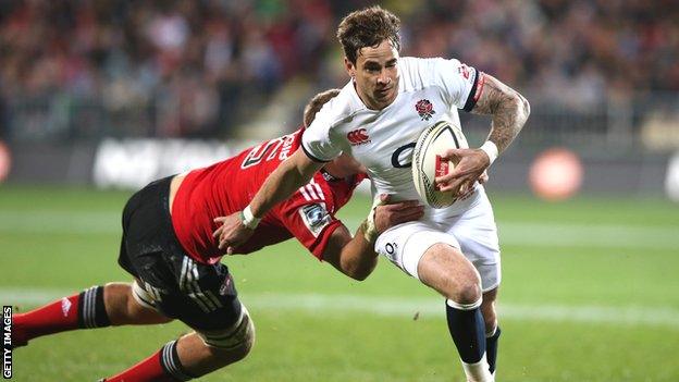 England fly-half Danny Cipriani on the attack against the Crusaders