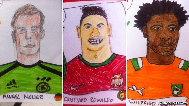 Drawings of football stickers