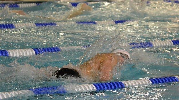 Swimmers in Beau Sejour pool