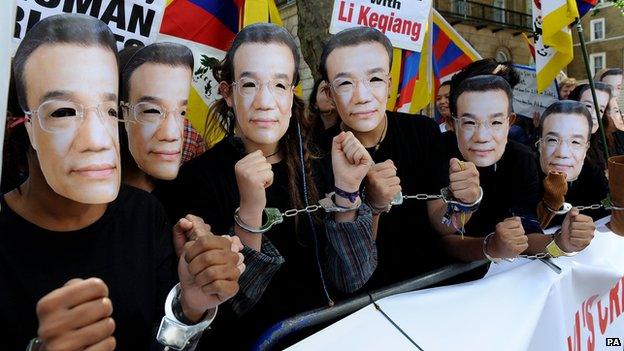 Protesters outside Downing Street