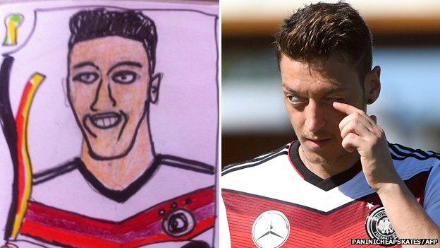 Mesut Özil drawing and photograph