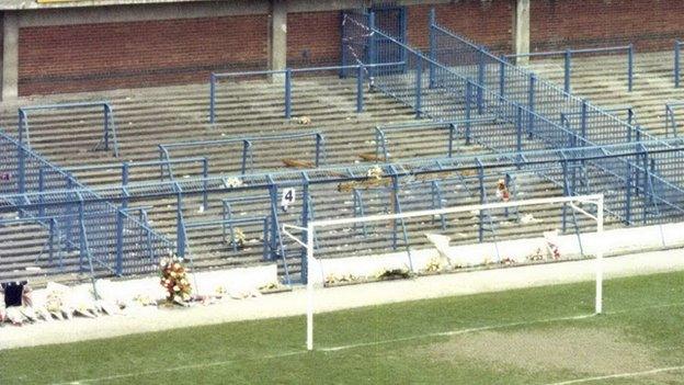 Terraces on the Leppings Lane end