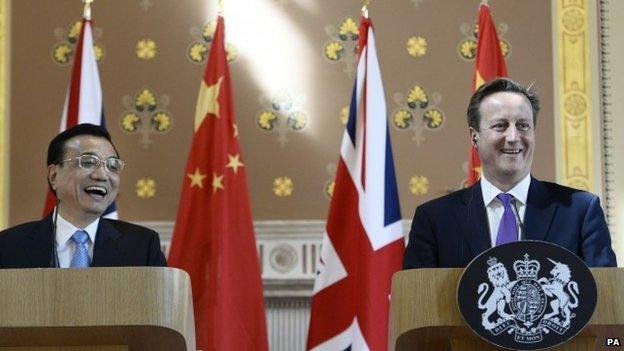 David Cameron and Premier Li Keqiang