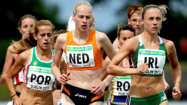 Kerry O'Flaherty [right] in action in last year's European Team Championship meeting in Dublin