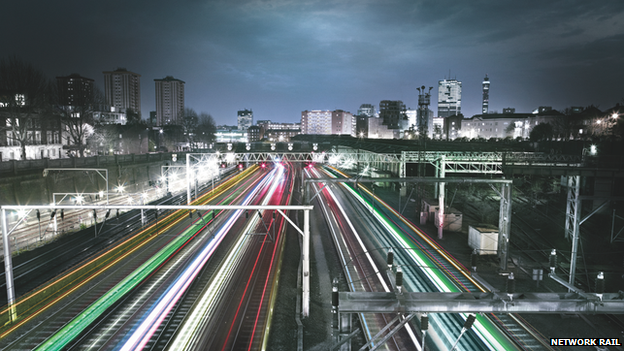 The approach to Euston station on the West Coast Main Line