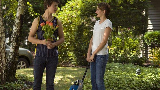 Ansel Elgort and Shailene Woodley in The Fault in Our Stars