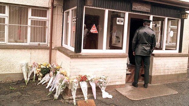 Policeman at the scene of Loughinisland atrocity