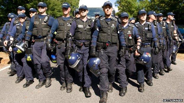 Police at Balcombe protest