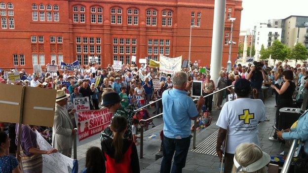 Protest at Senedd