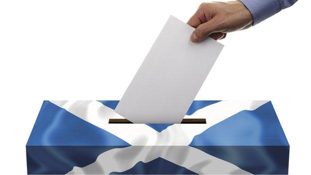 Ballot box with saltire