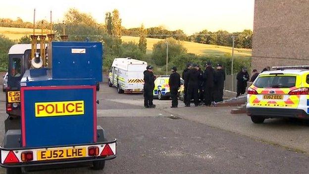 police at the scene in Greenstead, Colchester