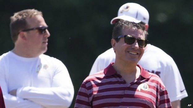 Washington Redskins owner Daniel Snyder (right) appeared in Ashburn, Virginia, on 4 June 2014