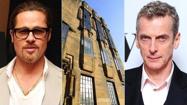 Brad Pitt, Glasgow School of Art and Peter Capaldi