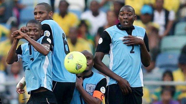 Botswana team in action in a World Cup qualifier