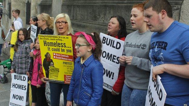 Demonstration outside Dublin City Hall