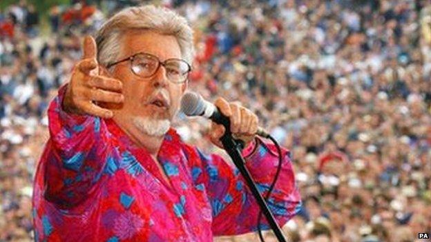 Rolf Harris performing at the Glastonbury festival in June 2002