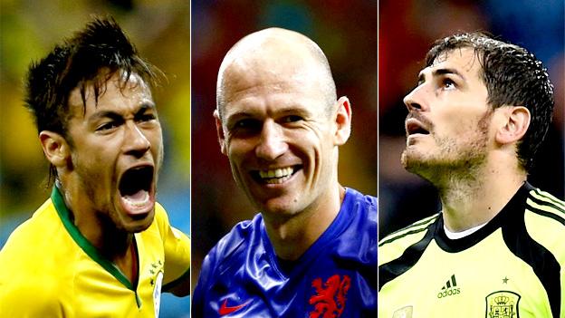 Neymar, Robben and Casillas