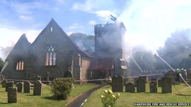 Fire at Ropley church