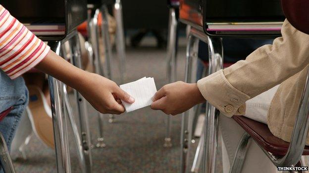 Passing notes in class