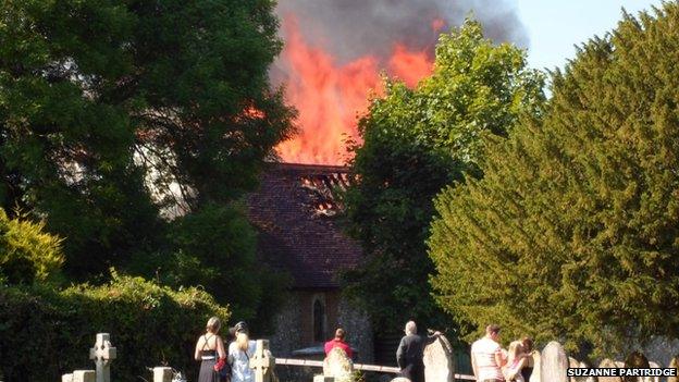 Fire at Ropley church
