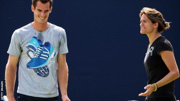 Andy Murray (left) with Amelie Mauresmo