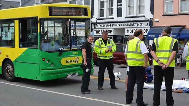 Emergency services at the scene of the crash