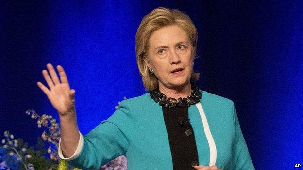 Hillary Clinton speaks at an event in Alberta, Canada on 18 June, 2014.