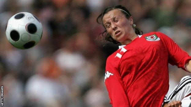 Natasha Harding in action for Wales