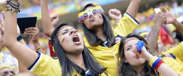 Colombia fans at their sides win over Ivory Coast