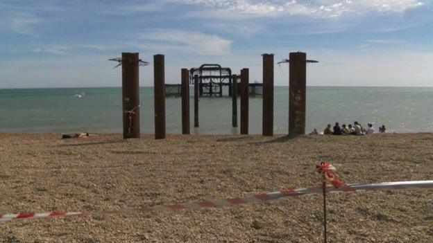 Remains of Brighton pier