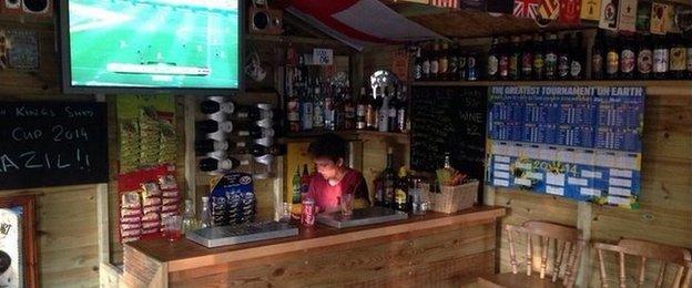 Christian King's pub in a shed