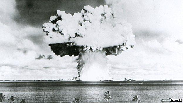 A nuclear test in the South Pacific