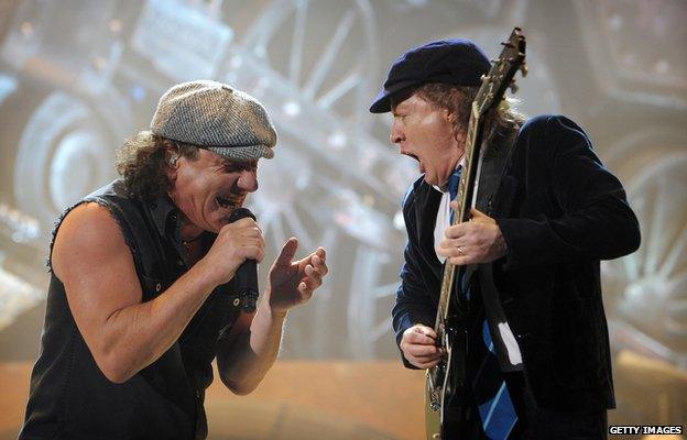 Brian Johnson and Angus Young