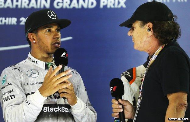 Lewis Hamilton and Brian Johnson