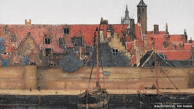 Close up of Vermeer's View of Delft