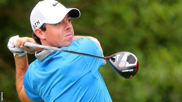 Rory McIlroy in action at the Irish Open