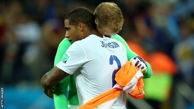 England's Glen Johnson and Joe Hart