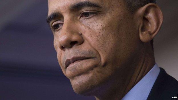 US President Barack Obama makes a statement on Iraq from the press briefing room at the White House in Washington, DC 19 June 2014