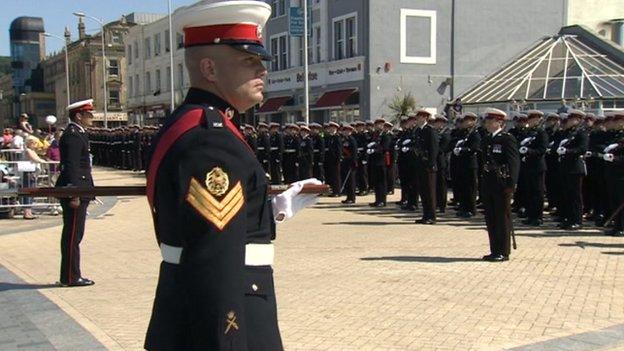 Marines from 40 Commando in Weston-super-Mare