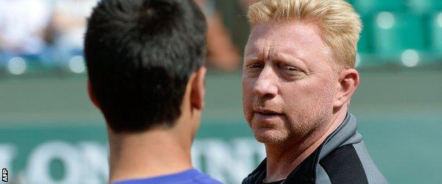 Becker (right) has linked up with Djokovic