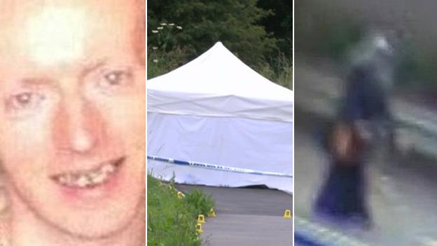 Colchester murders composite: James Attfield, police tent and Nahid Almanea CCTV image