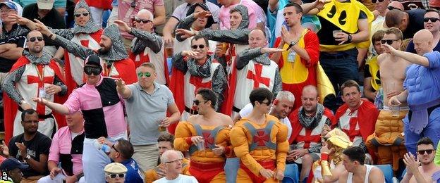 England fans in fancy dress at Headingley